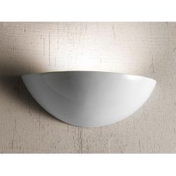 2239.2 APPLIQUE CLASSICA LISCIA A VASCHETTA DIAMETRO CM 30 IN TERRACOTTA BIANCA LUCIDA MADE IN ITALY CRISTALENSI CERAMICA - Cris