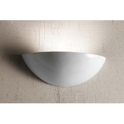 2239.2 APPLIQUE CLASSICA LISCIA A VASCHETTA DIAMETRO CM 30 IN TERRACOTTA BIANCA LUCIDA MADE IN ITALY CRISTALENSI CERAMICA - Cris 2