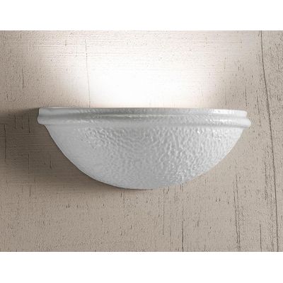 2243 APPLIQUE RUSTICA A VASCHETTA DIAMETRO CM 31 IN TERRACOTTA BIANCA RUVIDA MADE IN ITALY CRISTALENSI CERAMICA - Cristalensi Sh
