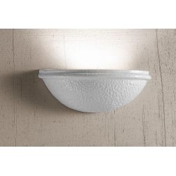 2243 APPLIQUE RUSTICA A VASCHETTA DIAMETRO CM 31 IN TERRACOTTA BIANCA RUVIDA MADE IN ITALY CRISTALENSI CERAMICA - Cristalensi Sh 2