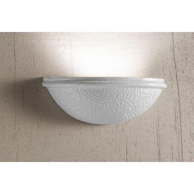 2243 APPLIQUE RUSTICA A VASCHETTA DIAMETRO CM 31 IN TERRACOTTA BIANCA RUVIDA MADE IN ITALY CRISTALENSI CERAMICA - Cristalensi Sh