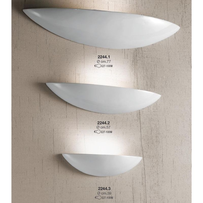 2244 APPLIQUE A VASCHETTA TRE MISURE IN TERRACOTTA BIANCA LUCIDA CLASSICA MADE IN ITALY CRISTALENSI CERAMICA - Cristalensi Shop 