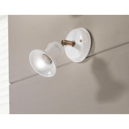 2245.1 APPLIQUE CLASSICA IN TERRACOTTA BIANCA LUCIDA E OTTONE INVECCHIATO MADE IN ITALY CRISTALENSI CERAMICA - Cristalensi Shop 2