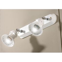 2246.2 APPLIQUE PLAFONIERA 2 LUCI CLASSICA IN TERRACOTTA BIANCA LUCIDA CON CRISTALLI E DETTAGLI CROMO MADE IN ITALY CRISTALENSI