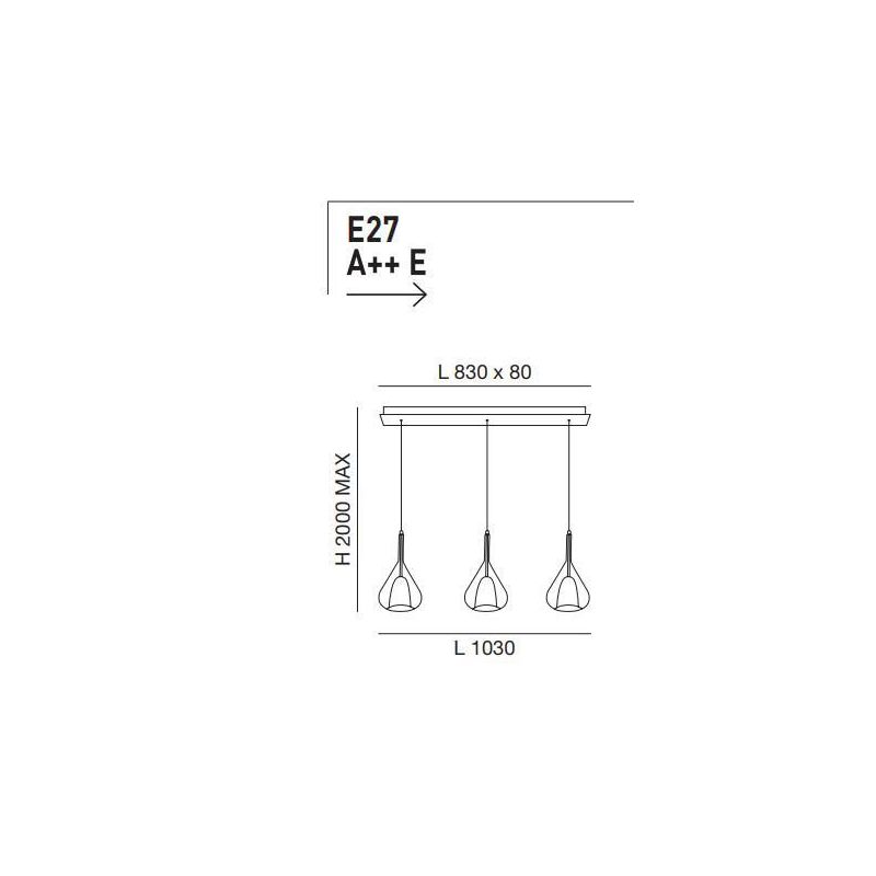 3481-48 LILA LAMPADARIO A SOSPENSIONE A BINARIO IN VETRO CON 3 PUNTI LUCE DELLA FABAS LUCE Fabas Luce - Cristalensi Shop Online