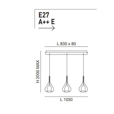 3481-48 LILA LAMPADARIO A SOSPENSIONE A BINARIO IN VETRO CON 3 PUNTI LUCE DELLA FABAS LUCE Fabas Luce - Cristalensi Shop Online