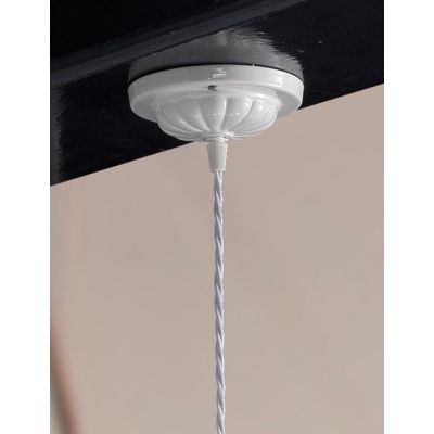 2251.3 SOSPENSIONE SINGOLA D21 CM IN TERRACOTTA BIANCA PLISSETTATA CON CRISTALLI E DETTAGLI CROMO MADE IN ITALY CRISTALENSI CERA