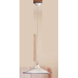 2013.2 SOSPENSIONE SINGOLA D43 CM IN TERRACOTTA BIANCA LUCIDA CON BORDO PIATTO DECORATO 6 COLORI MADE IN ITALY CRISTALENSI CERAM 2