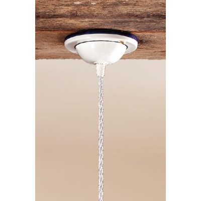 2013.2 SOSPENSIONE SINGOLA D43 CM IN TERRACOTTA BIANCA LUCIDA CON BORDO PIATTO DECORATO 6 COLORI MADE IN ITALY CRISTALENSI CERAM