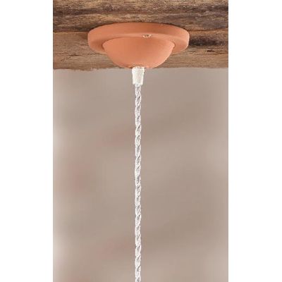 2014.2 SOSPENSIONE SINGOLA D43 CM IN TERRACOTTA CON PIATTO INTERNO BIANCO MADE IN ITALY CRISTALENSI CERAMICA - Cristalensi Shop