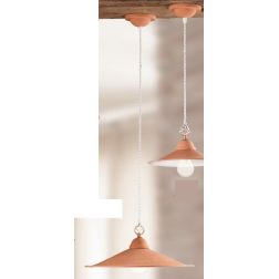 2014.2 SOSPENSIONE SINGOLA D43 CM IN TERRACOTTA CON PIATTO INTERNO BIANCO MADE IN ITALY CRISTALENSI CERAMICA - Cristalensi Shop 2