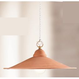 2014.2 SOSPENSIONE SINGOLA D43 CM IN TERRACOTTA CON PIATTO INTERNO BIANCO MADE IN ITALY CRISTALENSI CERAMICA - Cristalensi Shop