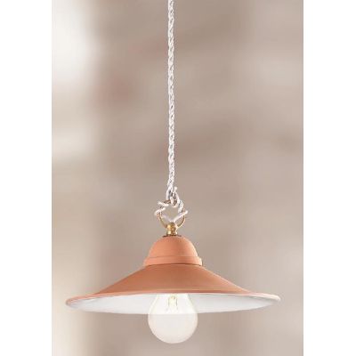 2014.3 SOSPENSIONE SINGOLA D28 CM IN TERRACOTTA CON PIATTO INTERNO BIANCO MADE IN ITALY CRISTALENSI CERAMICA - Cristalensi Shop