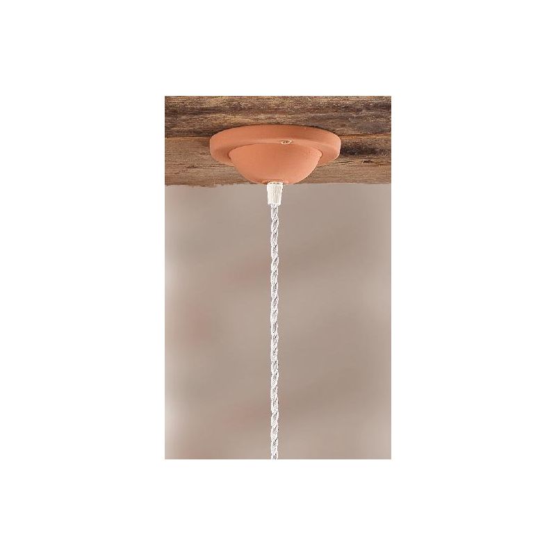 2014.3 SOSPENSIONE SINGOLA D28 CM IN TERRACOTTA CON PIATTO INTERNO BIANCO MADE IN ITALY CRISTALENSI CERAMICA - Cristalensi Shop