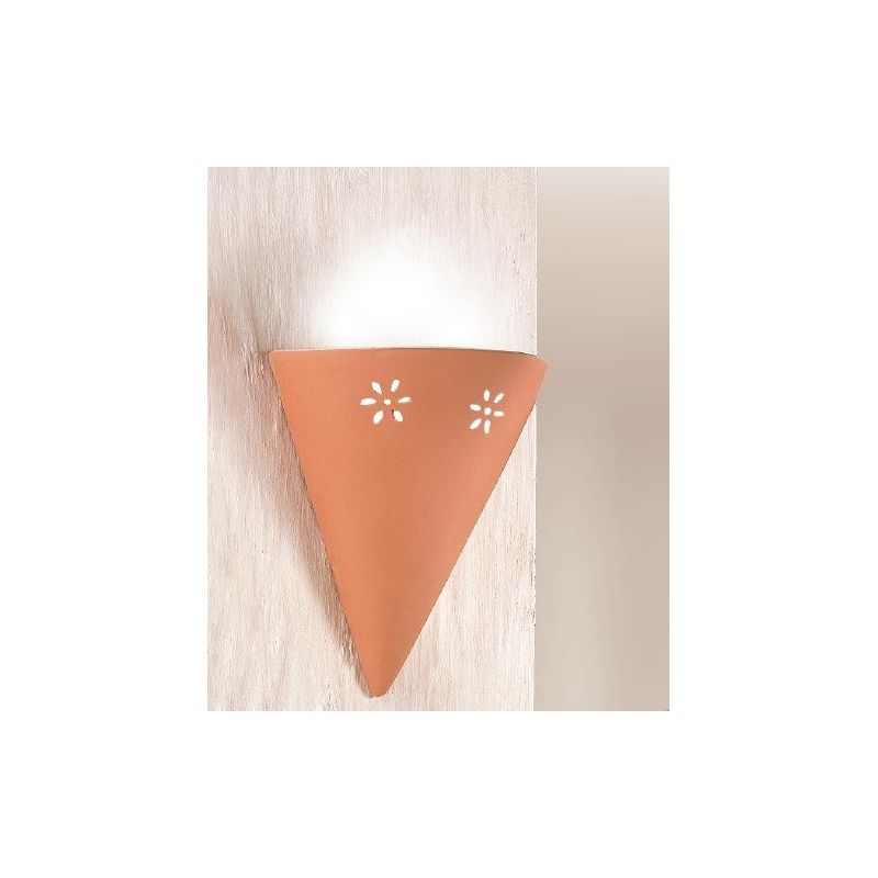 2014.4 LAMPADA DA PARETE A CONO IN TERRACOTTA TRAFORATA ALTEZZA CM 25 MADE IN ITALY CRISTALENSI CERAMICA - Cristalensi Shop Onli