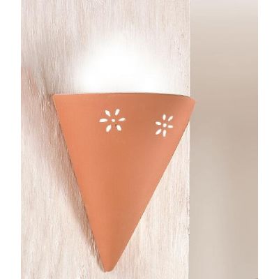 2014.4 LAMPADA DA PARETE A CONO IN TERRACOTTA TRAFORATA ALTEZZA CM 25 MADE IN ITALY CRISTALENSI CERAMICA - Cristalensi Shop Onli