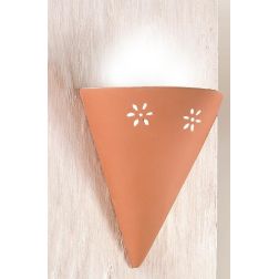 2014.4 LAMPADA DA PARETE A CONO IN TERRACOTTA TRAFORATA ALTEZZA CM 25 MADE IN ITALY CRISTALENSI CERAMICA - Cristalensi Shop Onli