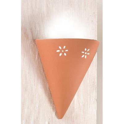 2014.4 LAMPADA DA PARETE A CONO IN TERRACOTTA TRAFORATA ALTEZZA CM 25 MADE IN ITALY CRISTALENSI CERAMICA - Cristalensi Shop Onli