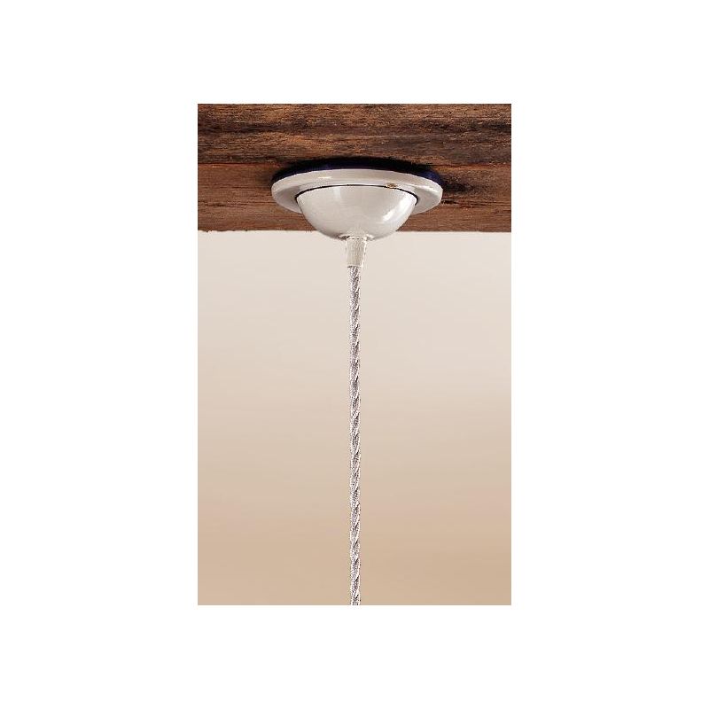 2015.3 SOSPENSIONE SINGOLA D28 CM IN TERRACOTTA BIANCA LUCIDA DECORATA 5 COLORI MADE IN ITALY CRISTALENSI CERAMICA - Cristalensi