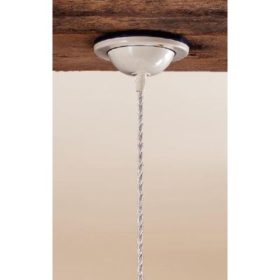 2015.3 SOSPENSIONE SINGOLA D28 CM IN TERRACOTTA BIANCA LUCIDA DECORATA 5 COLORI MADE IN ITALY CRISTALENSI CERAMICA - Cristalensi