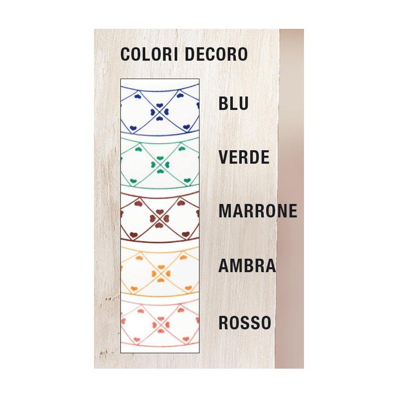 2015.3 SOSPENSIONE SINGOLA D28 CM IN TERRACOTTA BIANCA LUCIDA DECORATA 5 COLORI MADE IN ITALY CRISTALENSI CERAMICA - Cristalensi