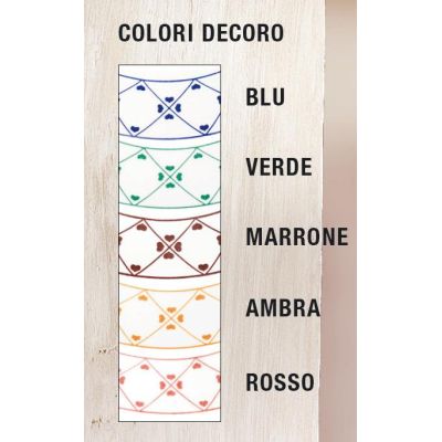 2015.3 SOSPENSIONE SINGOLA D28 CM IN TERRACOTTA BIANCA LUCIDA DECORATA 5 COLORI MADE IN ITALY CRISTALENSI CERAMICA - Cristalensi