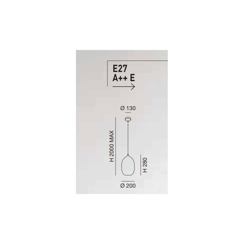 3519-40 INFINITY SOSPENSIONE OVALE DIAMETRO CM 20 MODERNA AD UNA LUCE IN VETRO SOFFIATO FUME Fabas Luce - Cristalensi Shop Onlin
