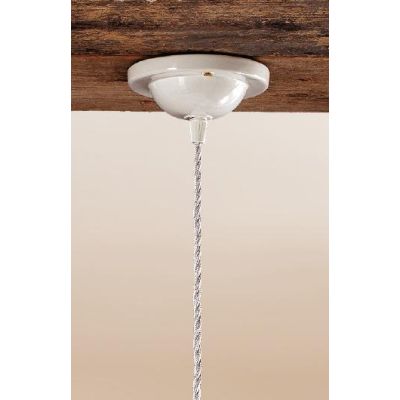 2016.3 SOSPENSIONE SINGOLA D30 CM IN TERRACOTTA BIANCA LUCIDA TRAFORATA MADE IN ITALY CRISTALENSI CERAMICA - Cristalensi Shop On