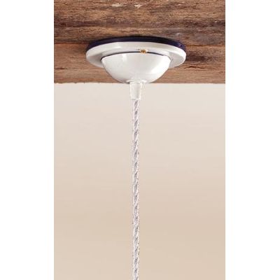 2019.3 SOSPENSIONE SINGOLA D23 CM IN TERRACOTTA BIANCA LUCIDA TRAFORATA CON BORDO DECORATO MADE IN ITALY CRISTALENSI CERAMICA -