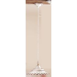 2115.B SOSPENSIONE SINGOLA 3 MISURE IN TERRACOTTA BIANCA LUCIDA CON DECORI IN 6 COLORI MADE IN ITALY CRISTALENSI CERAMICA - Cris 2