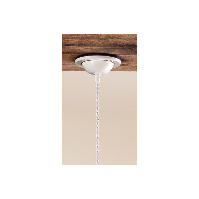 2017.3 SOSPENSIONE SINGOLA D30 CM IN TERRACOTTA BIANCA TRAFORATA CON DECORI IN 5 COLORI MADE IN ITALY CRISTALENSI CERAMICA - Cri