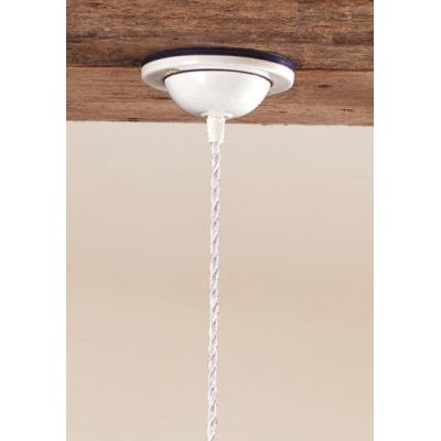 2115.C SOSPENSIONE SINGOLA 3 MISURE IN TERRACOTTA BIANCA ONDULATA CON DECORI IN 5 COLORI MADE IN ITALY CRISTALENSI CERAMICA - Cr