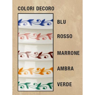 2115.C SOSPENSIONE SINGOLA 3 MISURE IN TERRACOTTA BIANCA ONDULATA CON DECORI IN 5 COLORI MADE IN ITALY CRISTALENSI CERAMICA - Cr