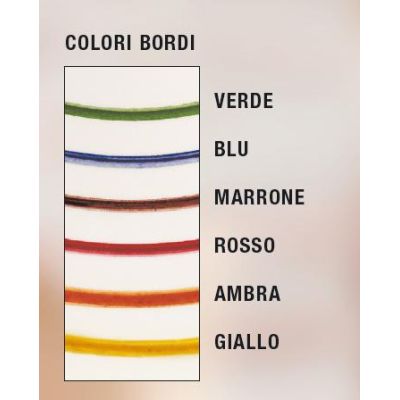 2115.A SOSPENSIONE SINGOLA 3 MISURE IN TERRACOTTA BIANCA SMERLATA CON FILO DECORATO IN 5 COLORI MADE IN ITALY CRISTALENSI CERAMI