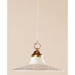 2116 SOSPENSIONE SINGOLA 2 MISURE IN TERRACOTTA BIANCA LAVORATA E TRAFORATA MADE IN ITALY CRISTALENSI CERAMICA - Cristalensi Sho 2