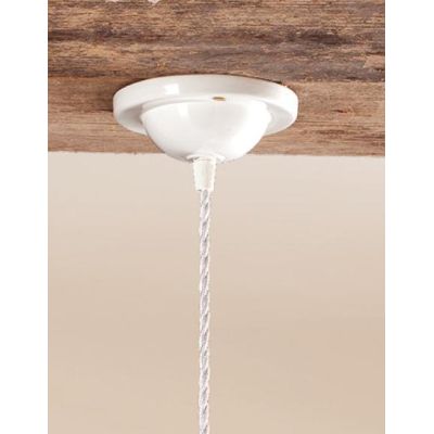 2117.1 SOSPENSIONE SINGOLA D39 CM IN TERRACOTTA BIANCA CON MOTIVO TRAFORATO MADE IN ITALY CRISTALENSI CERAMICA - Cristalensi Sho