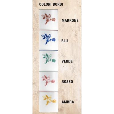 2211.L LAMPADA DA TAVOLO RUSTICA H35 CM IN OTTONE CON PIATTO IN TERRACOTTA BIANCA DECORATA MADE IN ITALY CRISTALENSI CERAMICA -