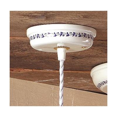 2025.4 PICCOLA SOSPENSIONE RUSTICA D14 CM IN TERRACOTTA BIANCA TRAFORATA CON MOTIVI FLOREALI MADE IN ITALY CRISTALENSI CERAMICA