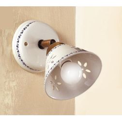 2025.1 APPLIQUE SPOT RUSTICA IN TERRACOTTA BIANCA TRAFORATA CON MOTIVI FLOREALI MADE IN ITALY CRISTALENSI CERAMICA - Cristalensi 2