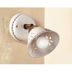 2025.1 APPLIQUE SPOT RUSTICA IN TERRACOTTA BIANCA TRAFORATA CON MOTIVI FLOREALI MADE IN ITALY CRISTALENSI CERAMICA - Cristalensi