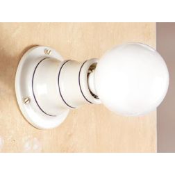 2021.3 MINI SPOT DA PARETE O SOFFITTO D10 CM IN TERRACOTTA BIANCA LUCIDA CON BORDO COLORATO MADE IN ITALY CRISTALENSI CERAMICA -