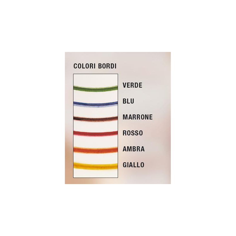 2021.3 MINI SPOT DA PARETE O SOFFITTO D10 CM IN TERRACOTTA BIANCA LUCIDA CON BORDO COLORATO MADE IN ITALY CRISTALENSI CERAMICA -