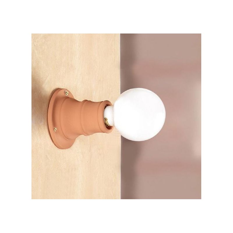 2022.3 MINI SPOT DA PARETE O SOFFITTO D10 CM IN TERRACOTTA NATURALE LAMPADINA A VISTA MADE IN ITALY CRISTALENSI CERAMICA - Crist