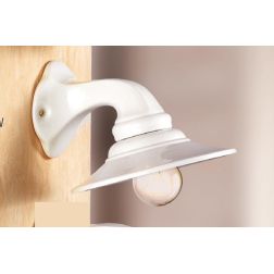 2024.4 LAMPADA DA PARETE STILE RUSTICO D21 CM IN TERRACOTTA BIANCA LUCIDA MADE IN ITALY CRISTALENSI CERAMICA - Cristalensi Shop 2