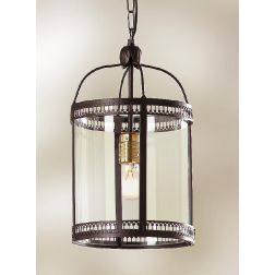 2050.1 SOSPENSIONE SINGOLA VINTAGE IN FERRO COLOR RUGGINE CON DIFFUSORE IN VETRO D20 CM MADE IN ITALY CRISTALENSI CERAMICA - Cri 2