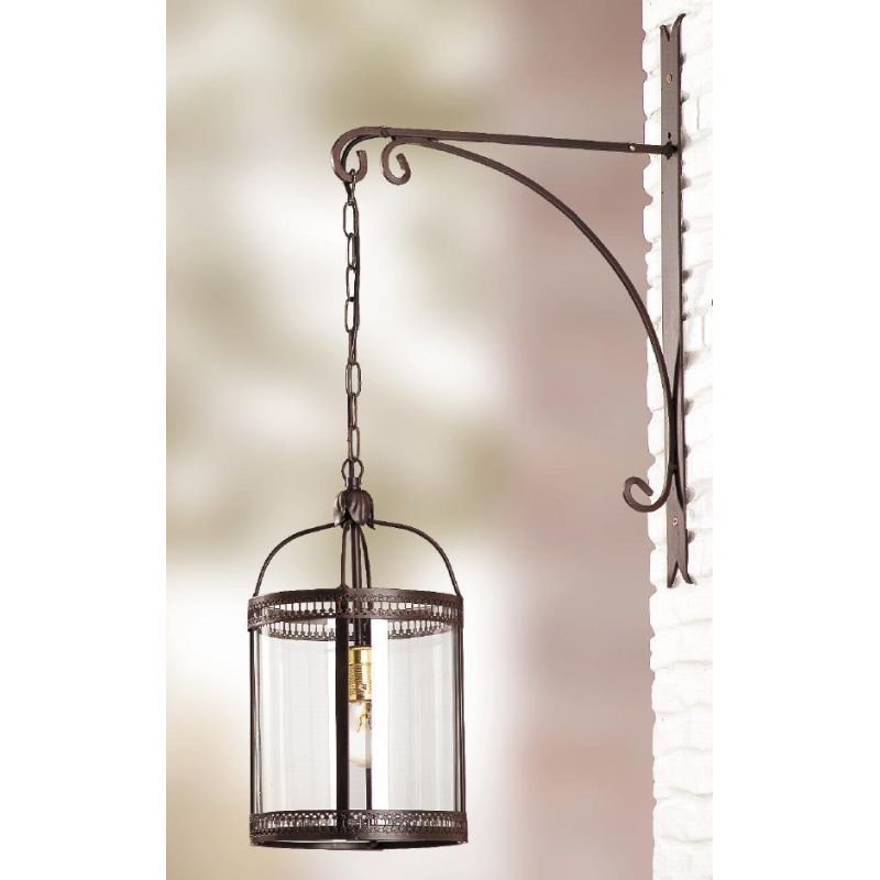 2053.1 LAMPADA DA PARETE VINTAGE IN FERRO COLOR RUGGINE CON DIFFUSORE IN VETRO D20 CM MADE IN ITALY CRISTALENSI CERAMICA - Crist