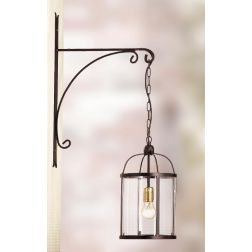 2054.1 LAMPADA DA PARETE VINTAGE IN FERRO COLOR RUGGINE CON DIFFUSORE IN VETRO MADE IN ITALY CRISTALENSI CERAMICA - Cristalensi