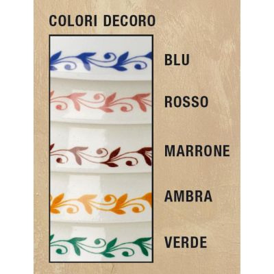 2028.3 LAMPADARIO 3 LUCI IN FERRO RUGGINE E DIFFUSORI IN TERRACOTTA BIANCA DECORATA D60 CM MADE IN ITALY CRISTALENSI CERAMICA -