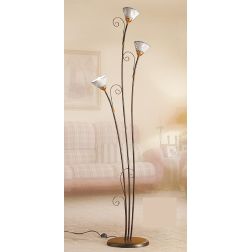 2028.P PIANTANA ALTEZZA CM 180 IN FERRO RUGGINE CON DIFFUSORI IN TERRACOTTA BIANCA DECORATA MADE IN ITALY CRISTALENSI CERAMICA -