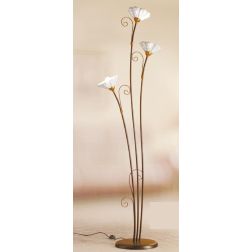 2030.P PIANTANA ALTEZZA CM 180 IN FERRO RUGGINE CON DIFFUSORI IN TERRACOTTA BIANCA TRAFORATA MADE IN ITALY CRISTALENSI CERAMICA